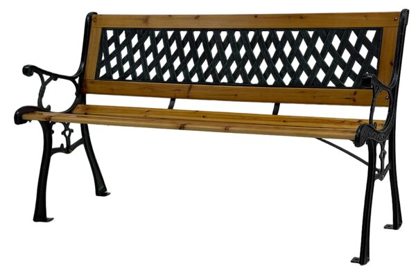 Bancă grădină SOLE lemn/oțel/PVC - 125x52x74 cm