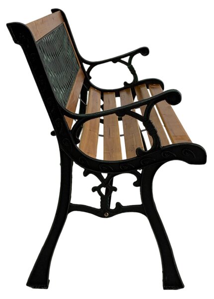 Bancă grădină SOLE lemn/oțel/PVC - 125x52x74 cm