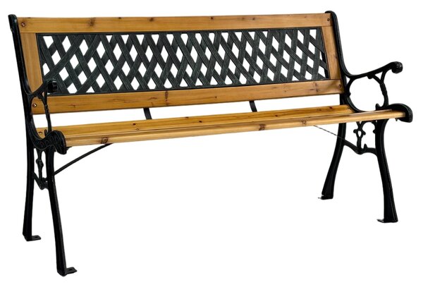 Bancă grădină SOLE lemn/oțel/PVC - 125x52x74 cm