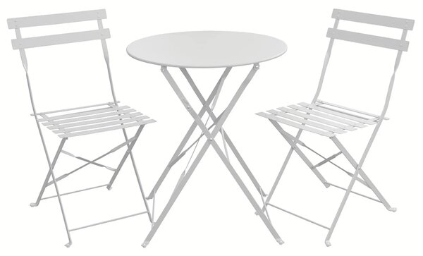 Set Bistro Flair - mobilier terasa gradina, 2 scaune + masa, otel vopsit - Gri Deschis (Cool Grey)
