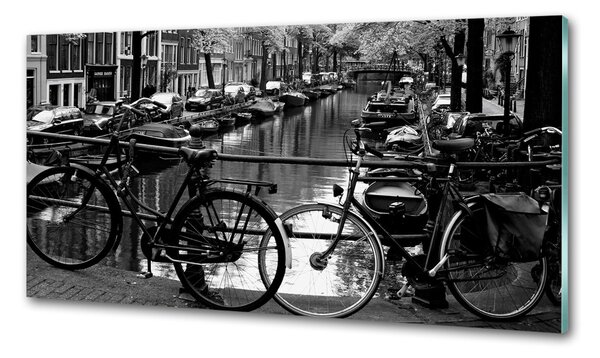 Panou sticla securizata bucatarie biciclete Amsterdam