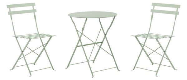 Set Bistro Flair - mobilier terasa gradina, 2 scaune + masa, otel vopsit - Verde (Olive Green)