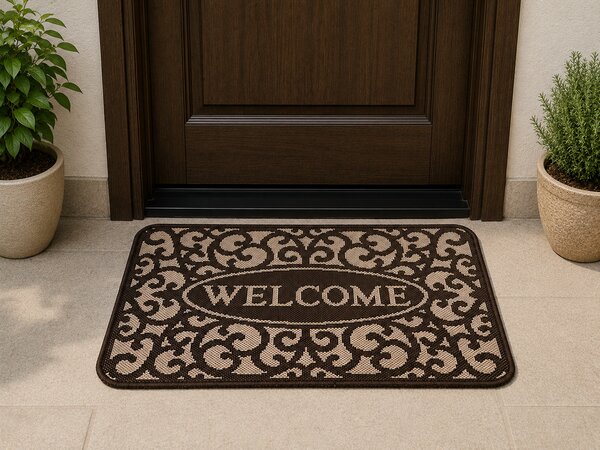 Covor Pentru Usa Intrare, Flex 19141-91, Antiderapant, Maro, 50x80 cm