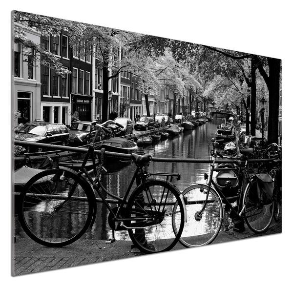 Panou sticla securizata bucatarie biciclete Amsterdam
