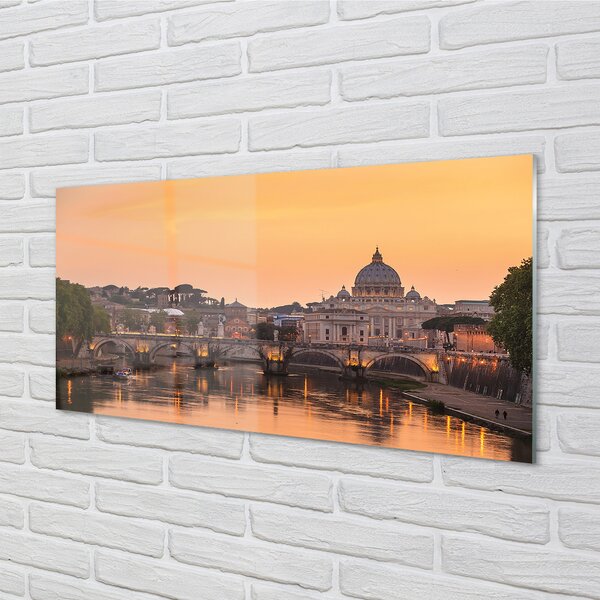 Panouri de sticlă râu Roma Sunset poduri clădiri