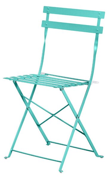 Set Bistro Flair - mobilier terasa gradina, 2 scaune + masa, otel vopsit - verde turcoaz