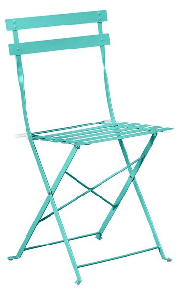 Set Bistro Flair - mobilier terasa gradina, 2 scaune + masa, otel vopsit - verde turcoaz