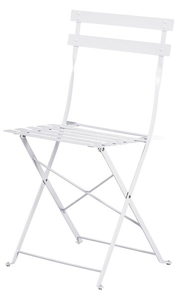 Set Bistro Flair - mobilier terasa gradina, 2 scaune + masa, otel vopsit - alb