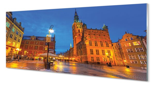 Tablouri acrilice Biserica de noapte Gdańsk Old Town