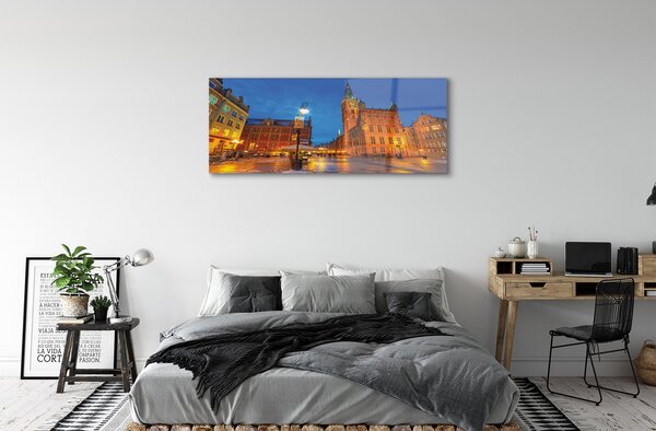 Tablouri acrilice Biserica de noapte Gdańsk Old Town