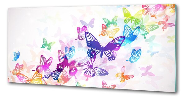 Panou sticlă decorativa bucătărie fluturi colorat