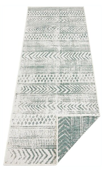 Covor adecvat pentru exterior NORTHRUGS Biri, 80 x 350 cm, verde-crem