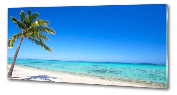Panou sticlă bucătărie plaja tropicala