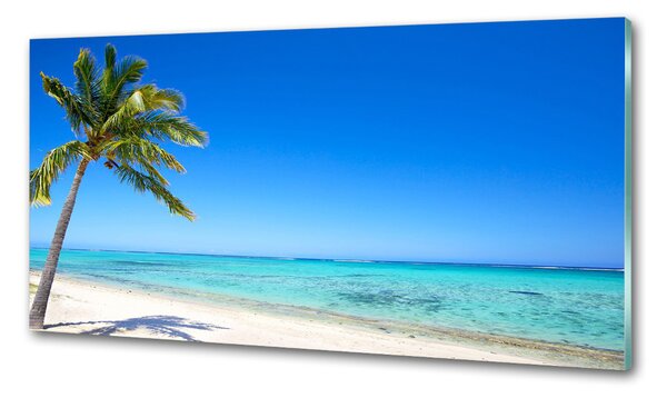 Panou sticlă bucătărie plaja tropicala
