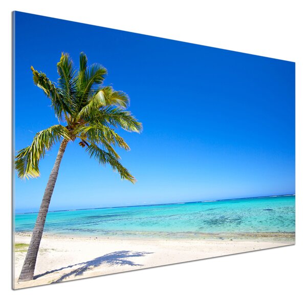 Panou sticlă bucătărie plaja tropicala