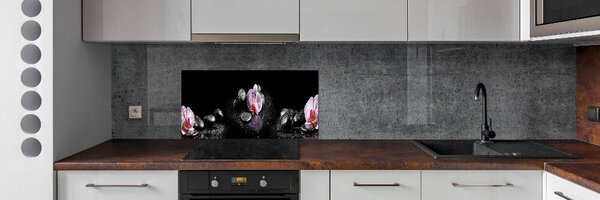 Panou sticlă decorativa bucătărie Orhidee