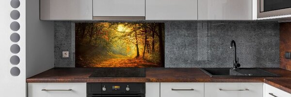 Panou sticla securizata bucatarie pădure în toamna