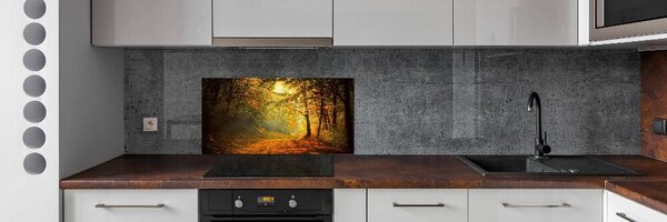 Panou sticla securizata bucatarie pădure în toamna