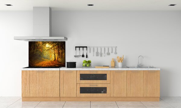 Panou sticla securizata bucatarie pădure în toamna