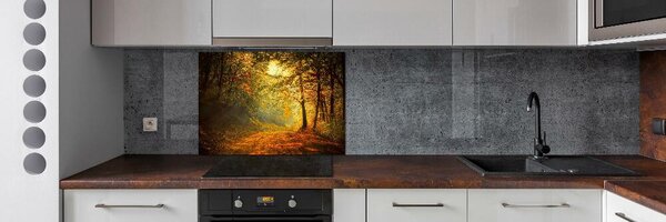 Panou sticla securizata bucatarie pădure în toamna