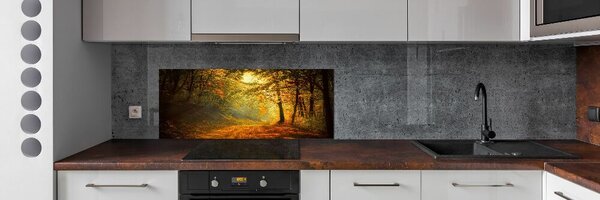 Panou sticla securizata bucatarie pădure în toamna