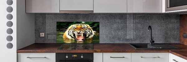 Panou sticlă decorativa bucătărie hohotitor tigru
