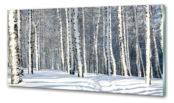 Sticlă pentru bucătărie pădure în timpul iernii