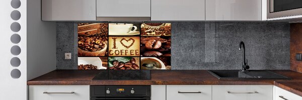 Panou sticlă decorativa bucătărie colaj de cafea