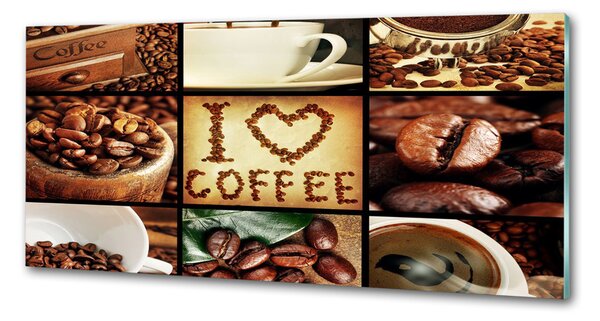 Panou sticlă decorativa bucătărie colaj de cafea
