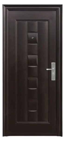Usa metalica de exterior cu izolatie si vizor Novo Doors ND137 ,deschidere stanga dreapta, 1 yala, dimensiuni multiple,tabla 0.5/0.7 mm, balamale si clanta incluse, toc de 5-7 centimetri, pentru case (Grosime tabla: 5 mm, Sens deschidere: Stanga)