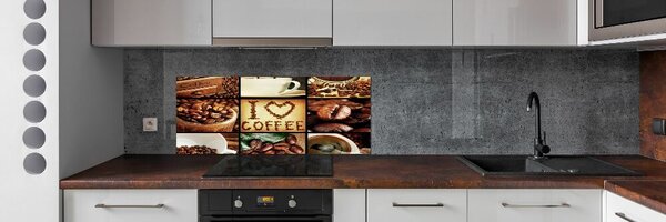 Panou sticlă decorativa bucătărie colaj de cafea