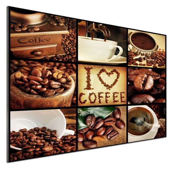 Panou sticlă decorativa bucătărie colaj de cafea