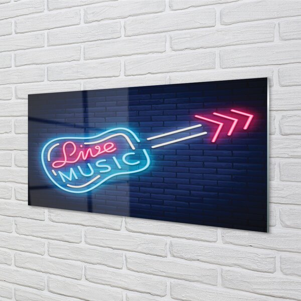 Panouri de sticlă neon semn chitara