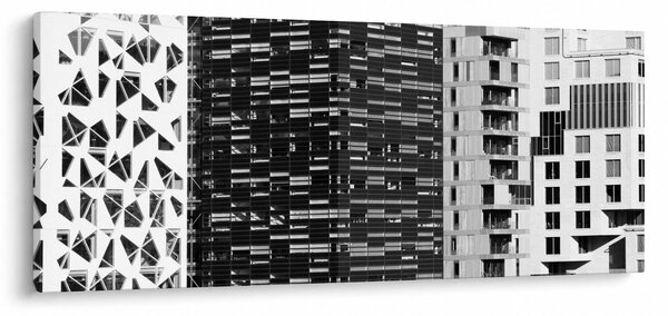 Tablou cu arhitectura alb neagră (120x50 cm)