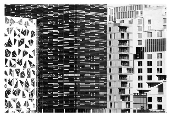 Tablou cu arhitectura alb neagră (90x60 cm)