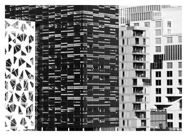 Tablou cu arhitectura alb neagră (70x50 cm)