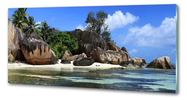 Sticlă pentru bucătărie Seychelles panorama