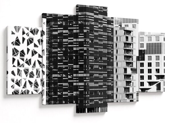 Tablou cu arhitectura alb neagră (150x105 cm)