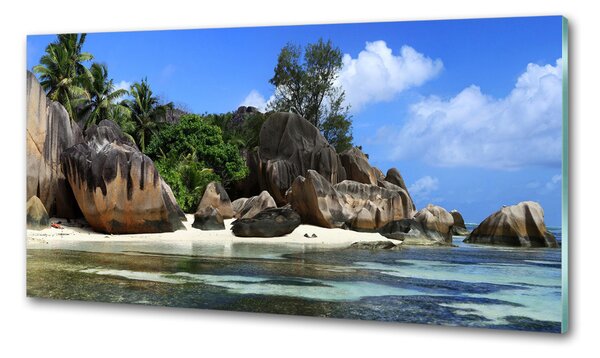 Sticlă pentru bucătărie Seychelles panorama