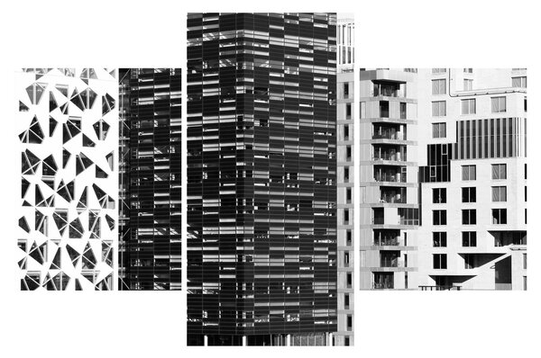Tablou cu arhitectura alb neagră (90x60 cm)