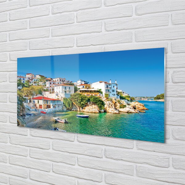 Panouri de sticlă Grecia clădirilor Coasta Mării