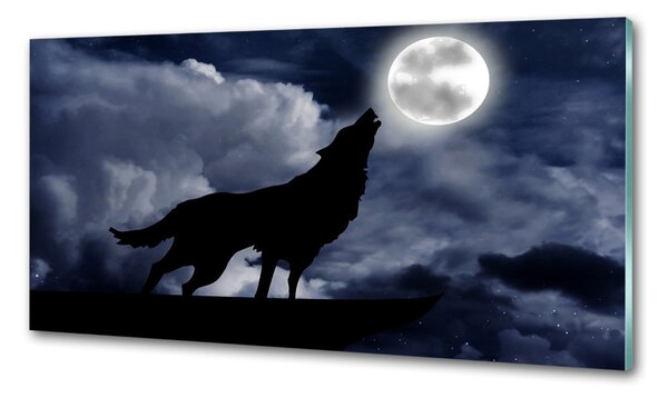Sticlă pentru bucătărie Howling lup plin