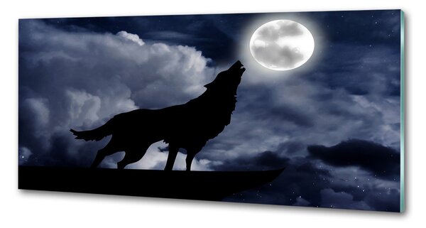 Sticlă pentru bucătărie Howling lup plin