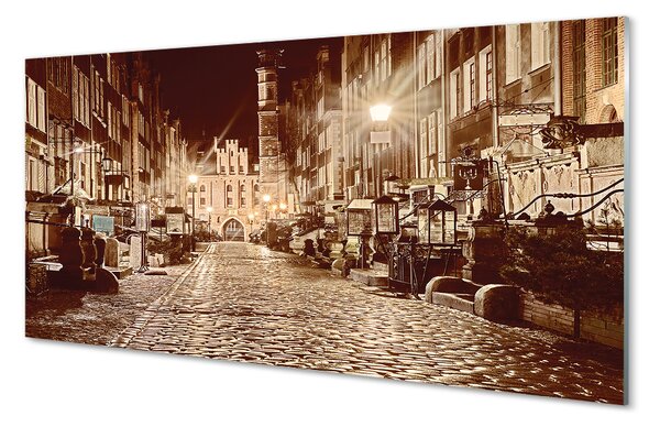 Panouri de sticlă Gdańsk oraș vechi de noapte