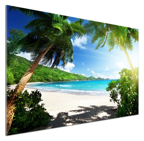 Sticlă pentru bucătărie plaja Seychelles