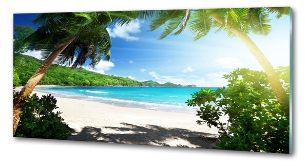 Sticlă pentru bucătărie plaja Seychelles