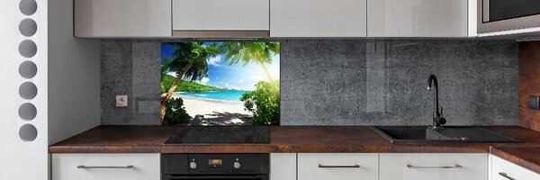 Sticlă pentru bucătărie plaja Seychelles