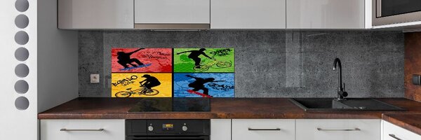 Panou de bucătărie Biciclete și skateboard