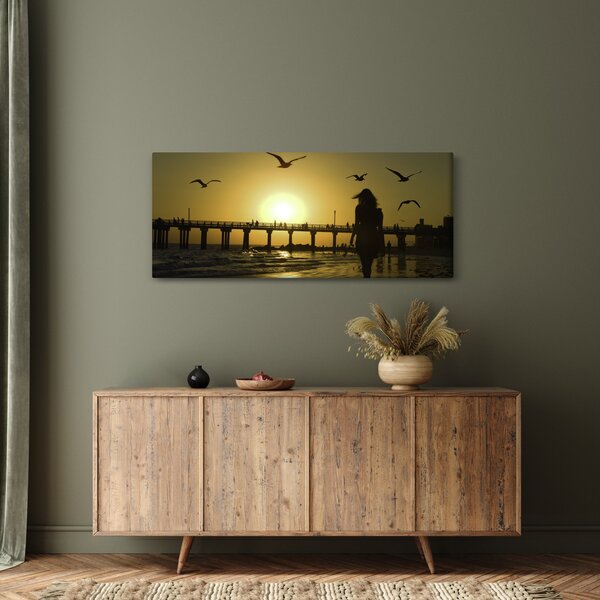 Tablou - Plimbare pe plajă (120x50 cm)