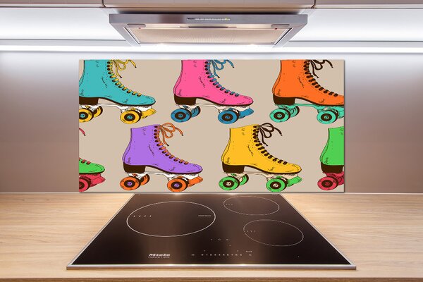 Sticlă printata bucătărie patine cu rotile colorate